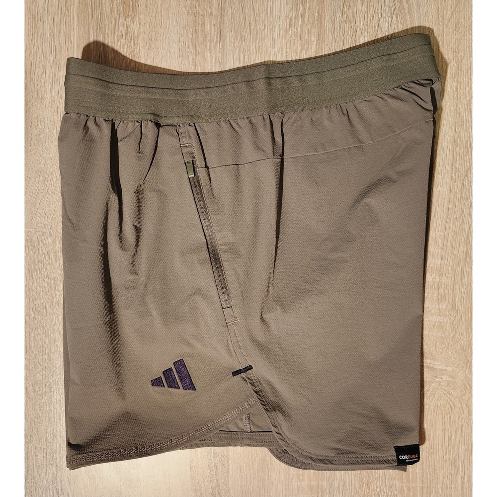 Adidas Men's Medium D4T 5" Training Shorts Zip Pockets J18135 French Terry Green
